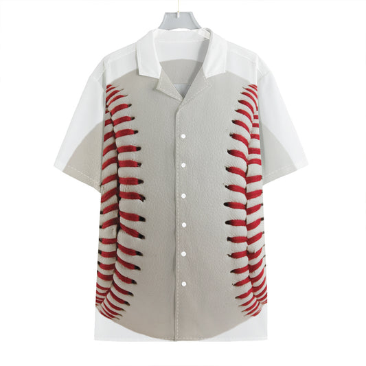 Baseball Stitching Print Hawaiian Shirt