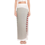 Baseball Stitching Print High Slit Maxi Skirt