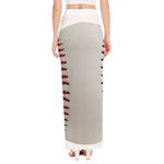 Baseball Stitching Print High Slit Maxi Skirt