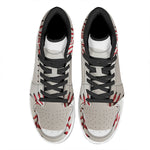 Baseball Stitching Print High Top Leather Sneakers