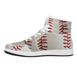Baseball Stitching Print High Top Leather Sneakers
