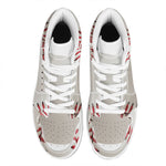 Baseball Stitching Print High Top Leather Sneakers