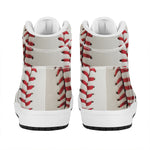 Baseball Stitching Print High Top Leather Sneakers