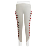 Baseball Stitching Print High-Waisted Pocket Leggings