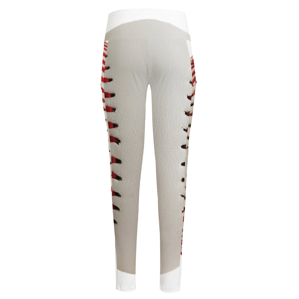 Baseball Stitching Print High-Waisted Pocket Leggings