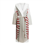 Baseball Stitching Print Hooded Bathrobe