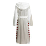 Baseball Stitching Print Hooded Bathrobe