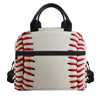 Baseball Stitching Print Insulated Lunch Bag