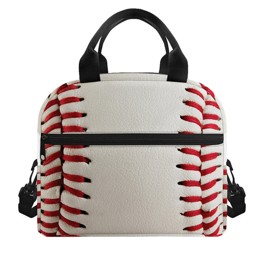 Baseball Stitching Print Insulated Lunch Bag