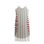 Baseball Stitching Print Jersey Midi Cami Dress