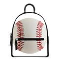 Baseball Stitching Print Leather Backpack