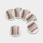 Baseball Stitching Print Leather Coaster Set