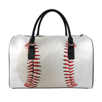 Baseball Stitching Print Leather Duffle Bag