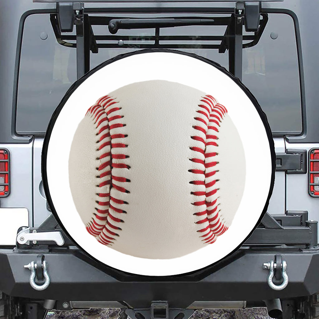 Baseball Stitching Print Leather Spare Tire Cover