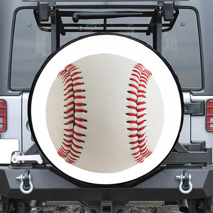Baseball Stitching Print Leather Spare Tire Cover