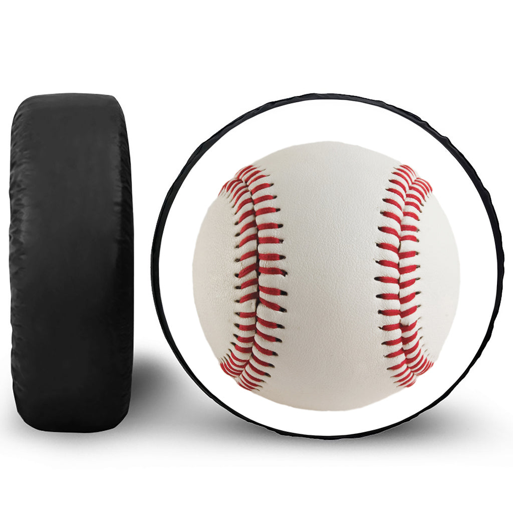 Baseball Stitching Print Leather Spare Tire Cover