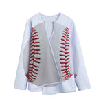 Baseball Stitching Print Long Sleeve Short Coat