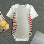 Baseball Stitching Print Men's Bodysuit
