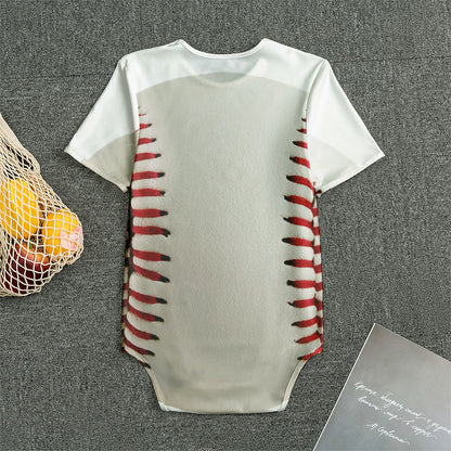 Baseball Stitching Print Men's Bodysuit