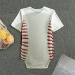 Baseball Stitching Print Men's Bodysuit