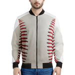 Baseball Stitching Print Men's Bomber Jacket