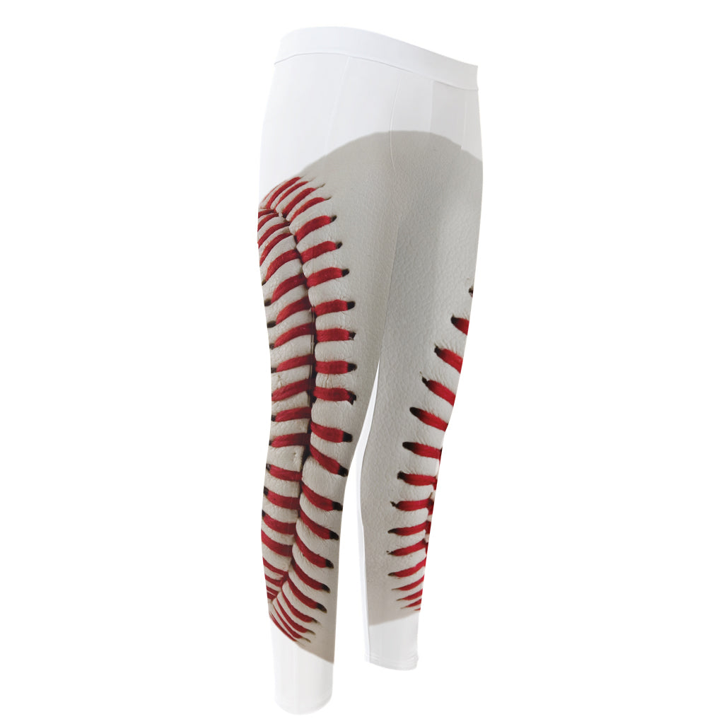 Baseball Stitching Print Men's Compression Pants