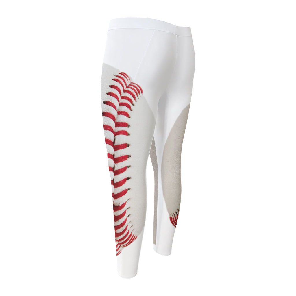 Baseball Stitching Print Men's Compression Pants
