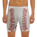 Baseball Stitching Print Men's Long Boxer Briefs