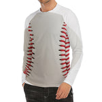 Baseball Stitching Print Men's Long Sleeve Rash Guard