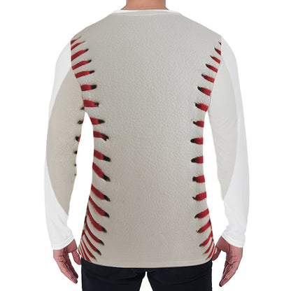 Baseball Stitching Print Men's Long Sleeve T-Shirt
