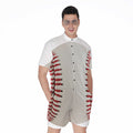 Baseball Stitching Print Men's Romper