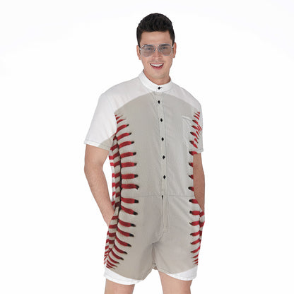 Baseball Stitching Print Men's Rompers