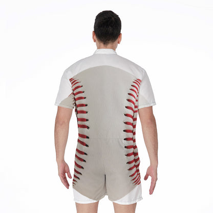 Baseball Stitching Print Men's Rompers