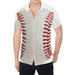 Baseball Stitching Print Men's Shirt