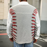 Baseball Stitching Print Men's Shirt Jacket