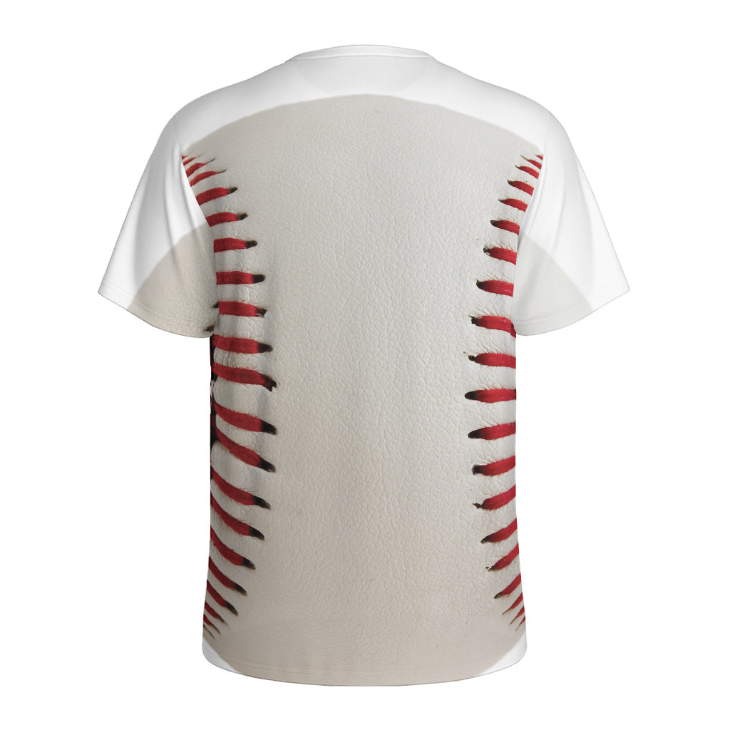 Baseball Stitching Print Men's Sports T-Shirt