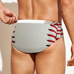 Baseball Stitching Print Men's Swim Briefs
