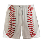 Baseball Stitching Print Men's Swim Trunks