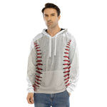 Baseball Stitching Print Men's Velvet Pullover Hoodie