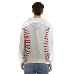 Baseball Stitching Print Men's Velvet Pullover Hoodie