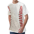 Baseball Stitching Print Men's Velvet T-Shirt