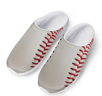 Baseball Stitching Print Mesh Casual Shoes