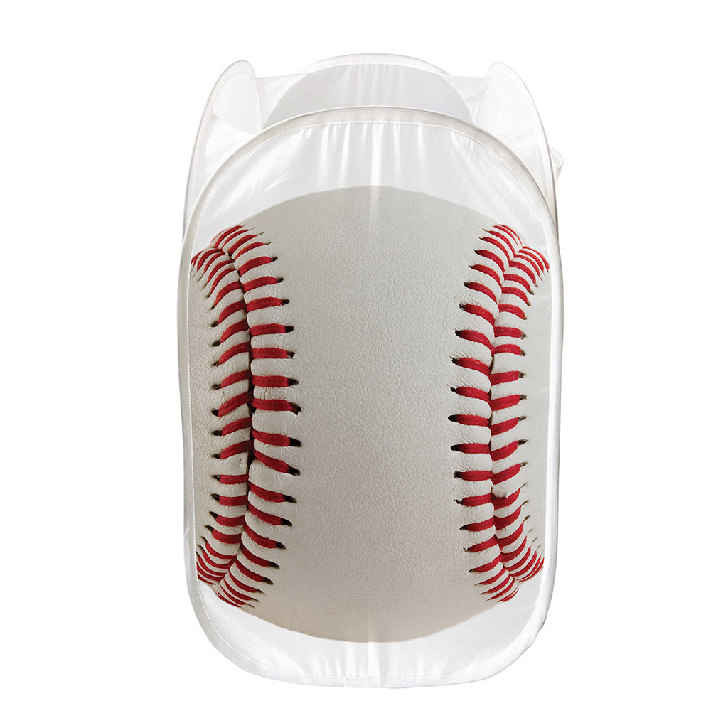 Baseball Stitching Print Mesh Laundry Hamper