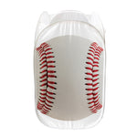 Baseball Stitching Print Mesh Laundry Hamper