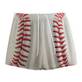 Baseball Stitching Print Mesh Shorts