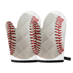 Baseball Stitching Print Oven Mitts