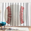 Baseball Stitching Print Pencil Pleat Curtains