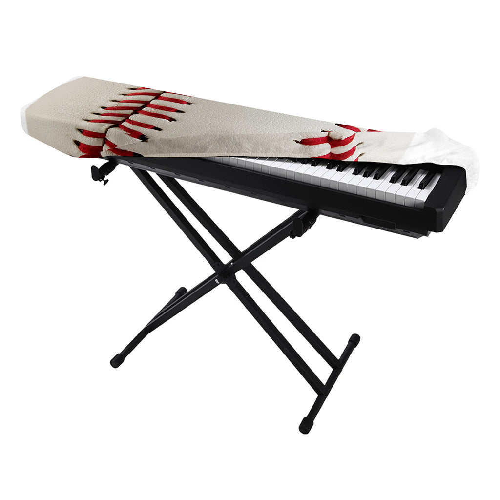 Baseball Stitching Print Piano Keyboard Cover