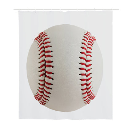 Baseball Stitching Print Polyester Shower Curtain