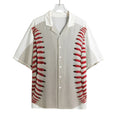 Baseball Stitching Print Rayon Hawaiian Shirt